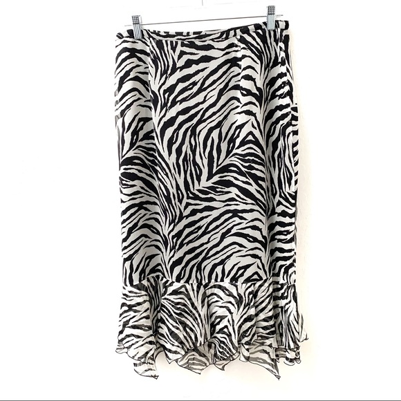 La Femme Gilar Silk Zebra Skirt - Picture 2 of 5